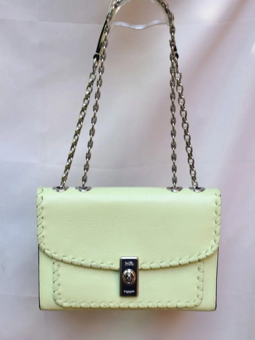 Coach Lane Pale Lime Whipstitch Convertible Shoulder Crossbody Bag CA239 NWOT